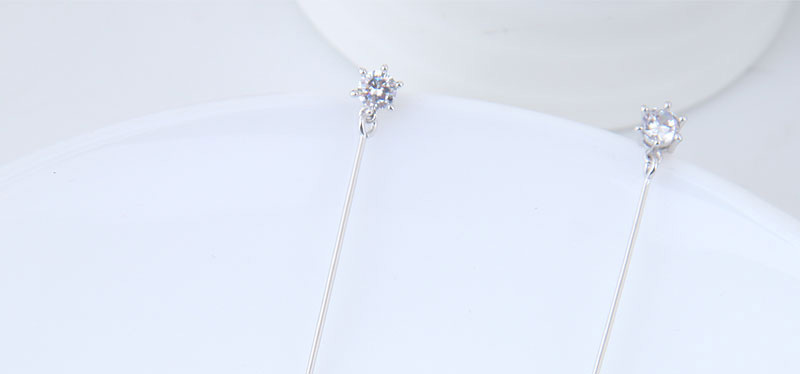 Elegant Silver Color Square Shape Pendant Decorated Earrings,Drop Earrings