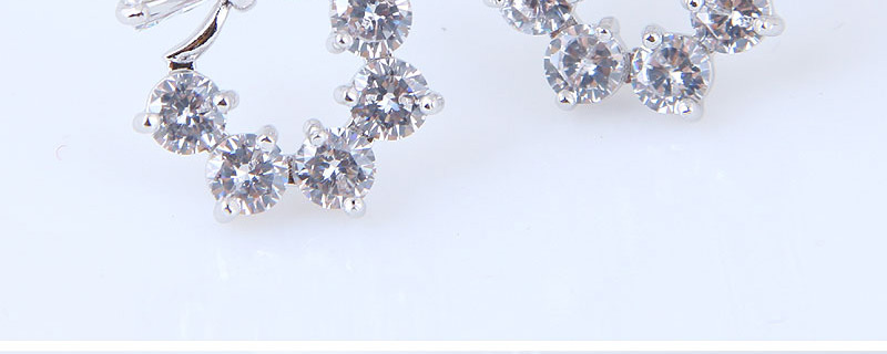 Sweet Silver Color Full Diamond Design Pure Color Earrings,Stud Earrings
