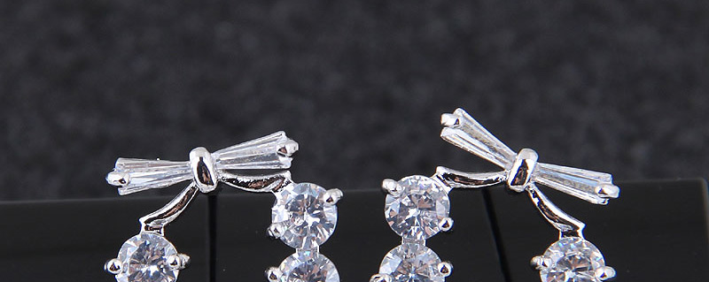 Sweet Silver Color Full Diamond Design Pure Color Earrings,Stud Earrings