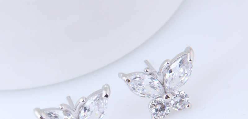 Sweet Silver Color Butterfly Shape Design Pure Color Earrings,Stud Earrings