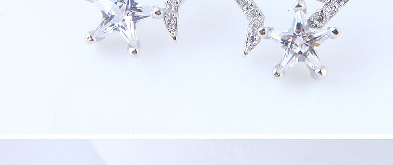 Sweet Silver Color Double Stars Shape Design Earrings,Stud Earrings