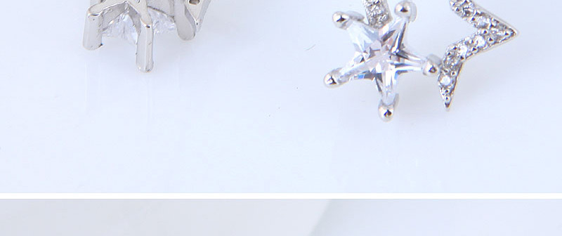 Sweet Silver Color Double Stars Shape Design Earrings,Stud Earrings
