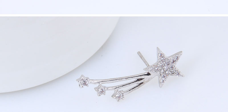 Sweet Silver Color Star Shape Design Long Earrings,Stud Earrings