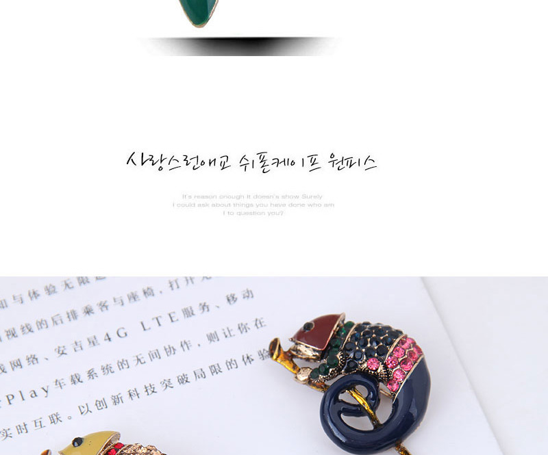 Elegant Dark Brown Lizard Shape Design Simple Brooch,Korean Brooches