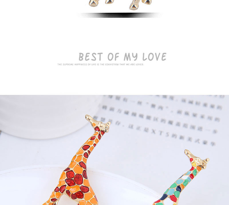 Elegant Multi-color Giraffe Shape Design Color Mathcing Brooch,Korean Brooches