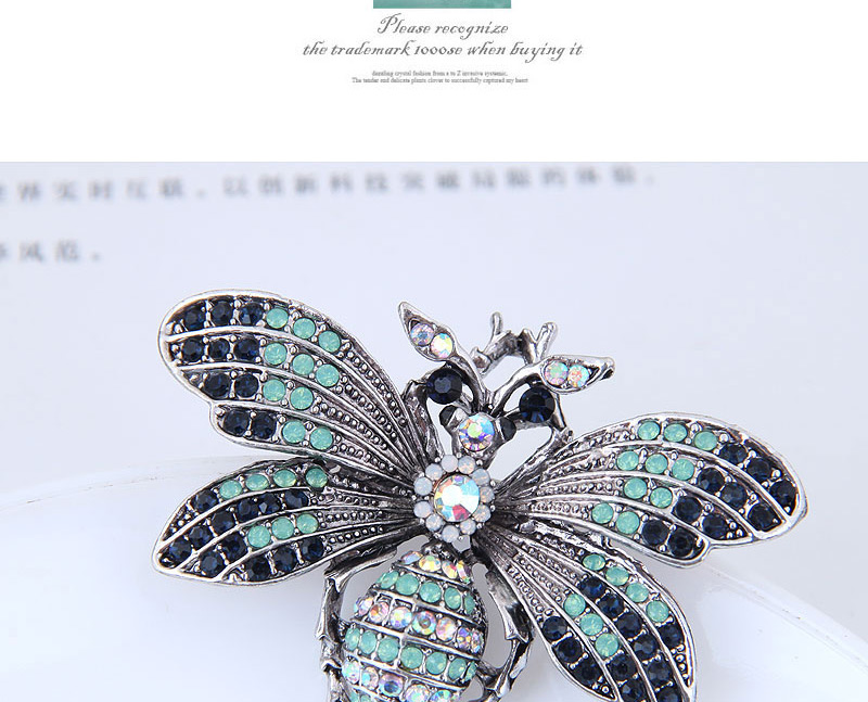 Elegant Pale Blue Full Diamond Design Butterfly Shape Brooch,Korean Brooches