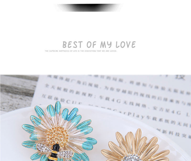 Elegant Blue+white Bee&flower Shape Decorated Brooch,Korean Brooches