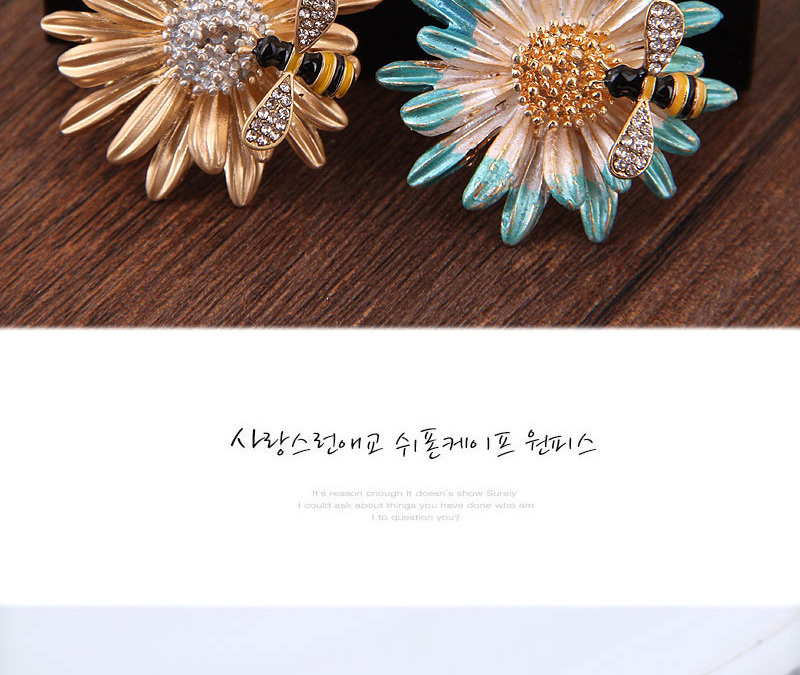 Elegant Blue+white Bee&flower Shape Decorated Brooch,Korean Brooches