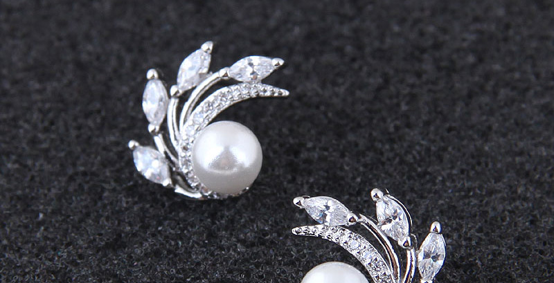 Fashion White Full Diamond Decorated Earrings,Stud Earrings