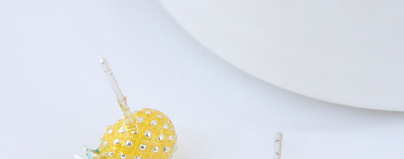 Fashion Yellow Pineapple Shape Decorated Earrings,Stud Earrings