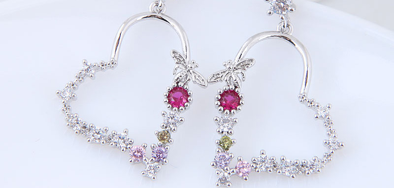 Fashion Rose Gold Heart Shape Decorated Earrings,Stud Earrings