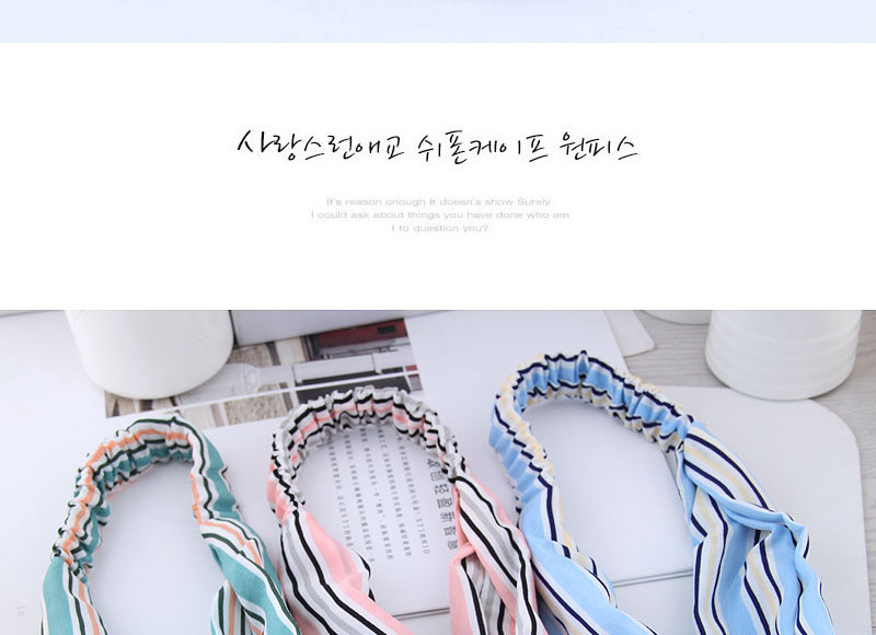 Fashion Blue Stripe Patterm Decorated Hairband,Hair Ribbons