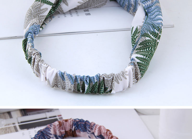 Fashion Blue Leaf Pattern Decorated Hairband,Hair Ribbons