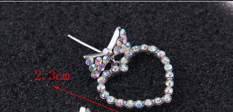 Fashion Silver Color Heart&bowknot Shape Decorated Earrings,Stud Earrings