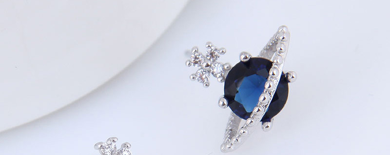 Fashion Blue Diamond Decorated Earrings,Stud Earrings