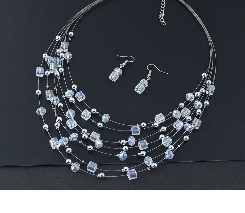 Fashion Blue Bead&crystal Decorated Multi-layer Jewelry Set,Jewelry Sets