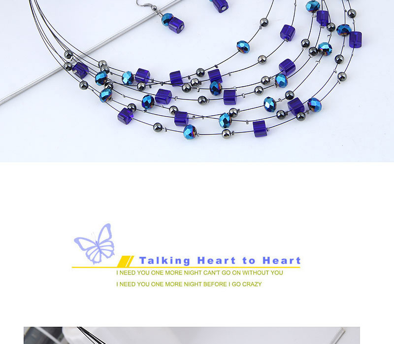 Fashion Black Bead&crystal Decorated Multi-layer Jewelry Set,Jewelry Sets