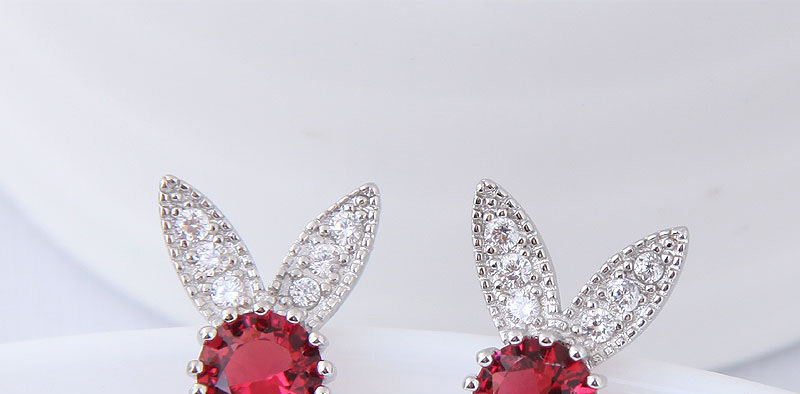 Fashion Red Rabbit Shape Decorated Earrings,Stud Earrings