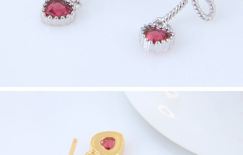 Fashion Rose Gold Heart&bowknot Shape Decorated Earrings,Stud Earrings