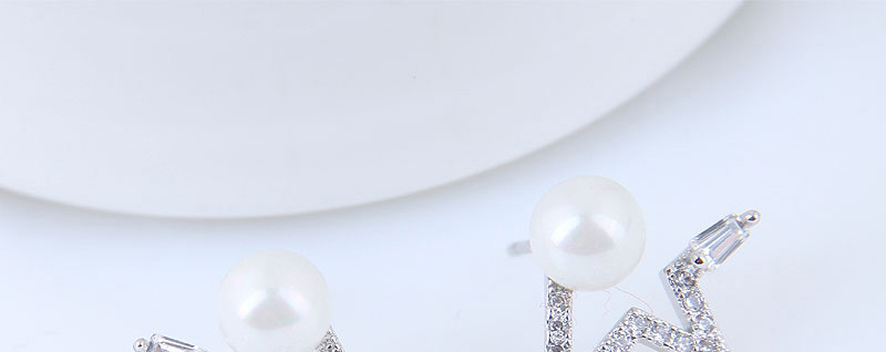 Fashion Silver Color Pearl Decorated Pure Color Earrings,Stud Earrings
