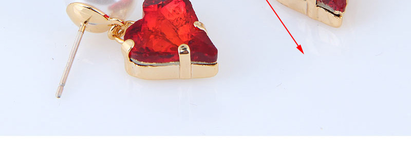Simple Red Heart Shape Decorated Earrings,Stud Earrings