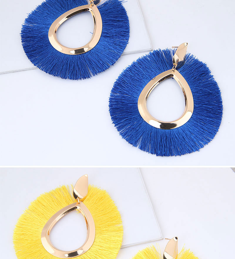 Fashoin Yellow Tassel Decorated Pure Color Earrings,Drop Earrings