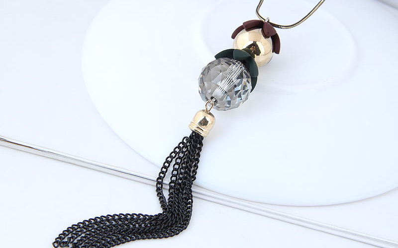 Fashoin Black Tassel Decorated Necklace,Pendants