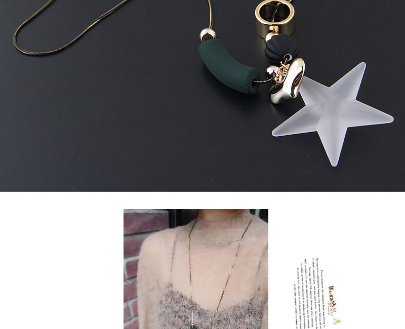 Fashoin Multi-color Star&heart Shape Decorated Necklace,Pendants