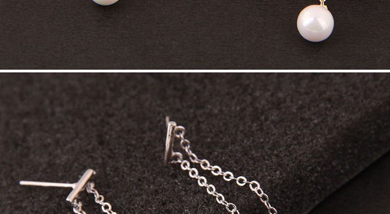 Sweet Silver Color Heart Shape Pendant Decorated Long Earrings,Drop Earrings