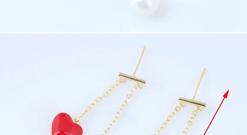 Sweet Gold Color Heart Shape Pendant Decorated Long Earrings,Drop Earrings