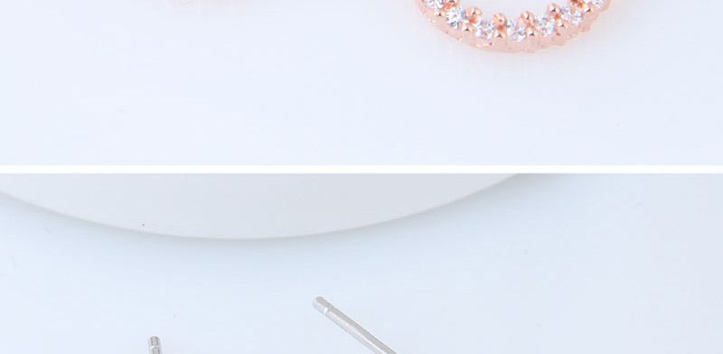 Sweet Rose Gold Circular Ring Design Pure Color Earrings,Stud Earrings