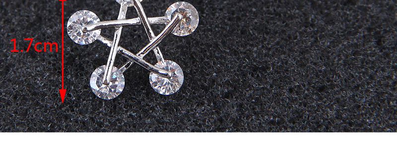 Sweet Silver Color Diamond Decorated Star Shape Earrings,Stud Earrings