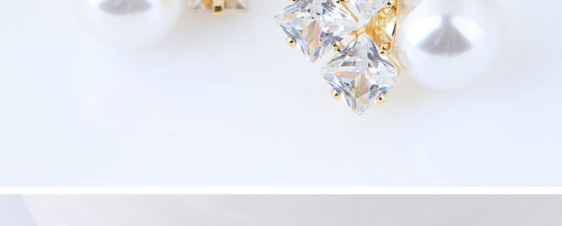Fashion White Square Shape Decorated Earrings,Stud Earrings