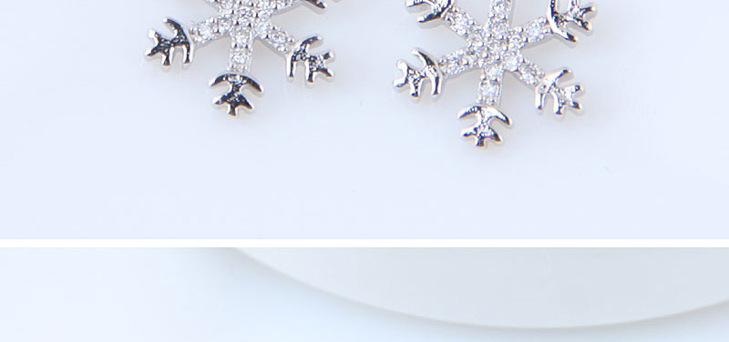 Fashion Silver Color Snowflake Shape Design Earrings,Stud Earrings