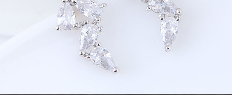 Fashion Transparent Waterdrop Shape Decorated Earrings,Stud Earrings