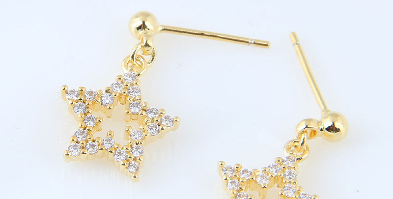 Fashion Gold Color Star Shape Decorated Earrings,Stud Earrings