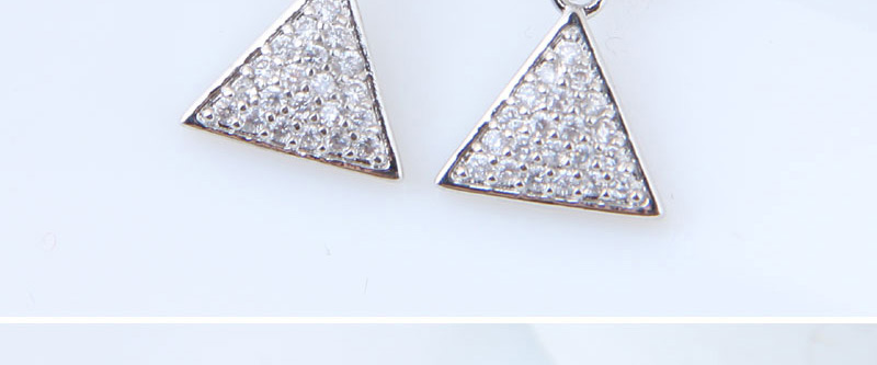 Fashion Silver Color Triangle Shape Decorated Earrings,Stud Earrings