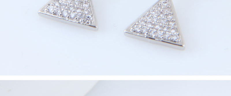 Fashion Silver Color Triangle Shape Decorated Earrings,Stud Earrings
