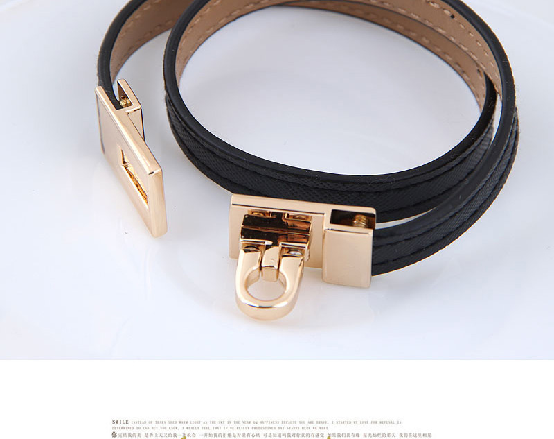 Fashion Black Pure Color Design Double Layer Bracelet,Fashion Bracelets
