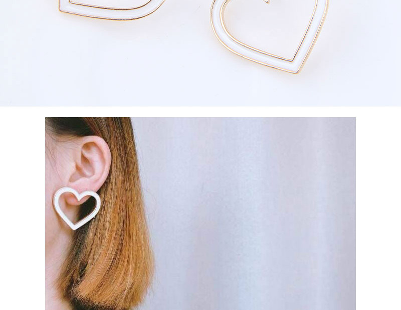 Fashion Black Heart Shape Decorated Earrings,Stud Earrings