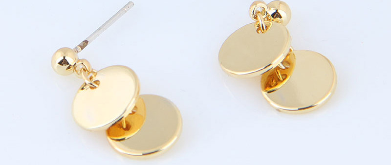 Fashion Gold Color Round Shape Decorated Pure Color Earrings,Stud Earrings