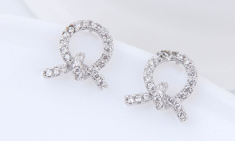 Fashion Rose Gold Full Diamond Decorated Earrings,Stud Earrings