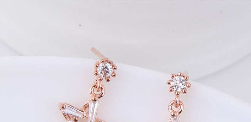 Fashion Rose Gold Star Shape Decorated Earrings,Stud Earrings