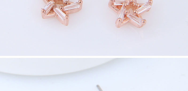 Fashion Rose Gold Star Shape Decorated Earrings,Stud Earrings