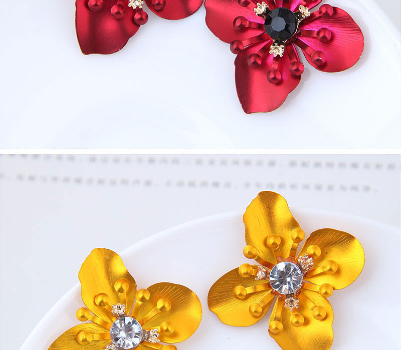 Fashion Yellow Flower Shape Decorated Earrings,Stud Earrings