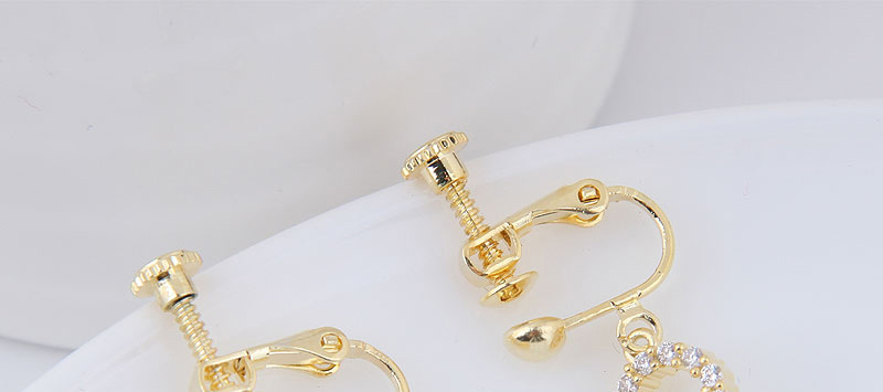 Fashion Gold Color Diamond Decorated Pure Color Earrings,Stud Earrings
