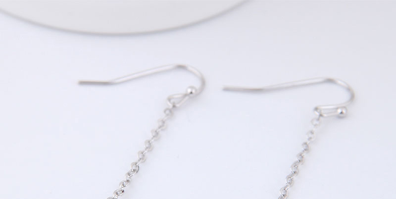 Fashion Silver Color Diamond Decorated Pure Color Earrings,Drop Earrings
