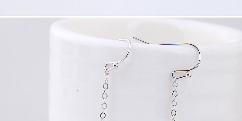 Fashion Silver Color Diamond Decorated Pure Color Earrings,Drop Earrings