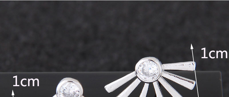 Fashion Silver Color Sector Shape Decorated Earrings,Stud Earrings