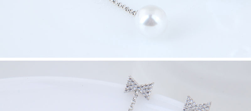 Fashion White Bowknot Shape Decorated Earrings,Drop Earrings